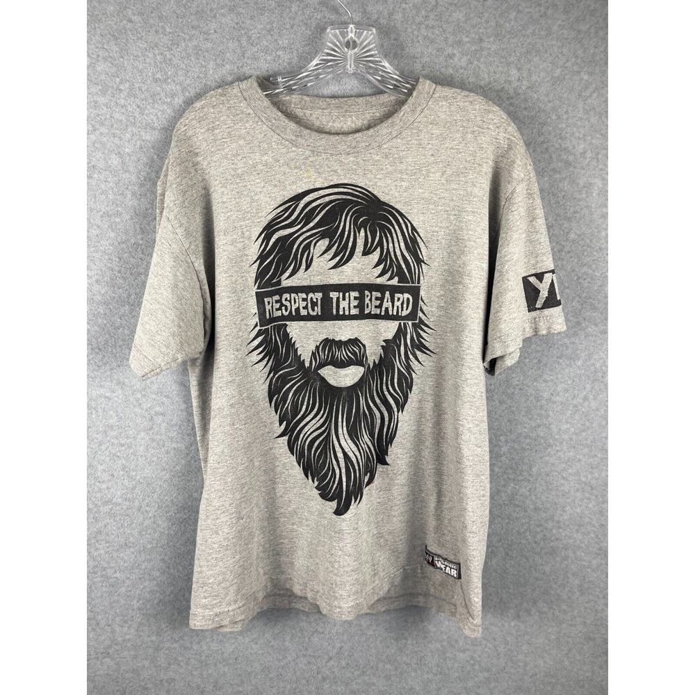 WWE Wrestling Daniel Bryan T Shirt Men's Size‎ L Gray Protect the Beard Tee
